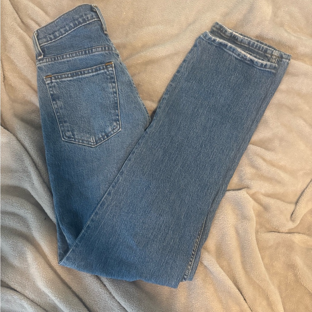 Abercrombie & Fitch curve love90’s straight Ultra High Rise Jeans - Classic Blue